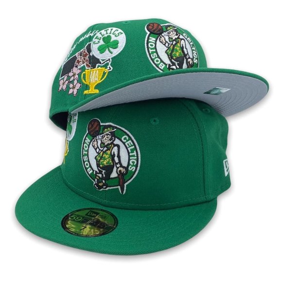New Era Boston Celtics City Cluster 59FIFTY Fitted Hat Green - Picture 2 of 7
